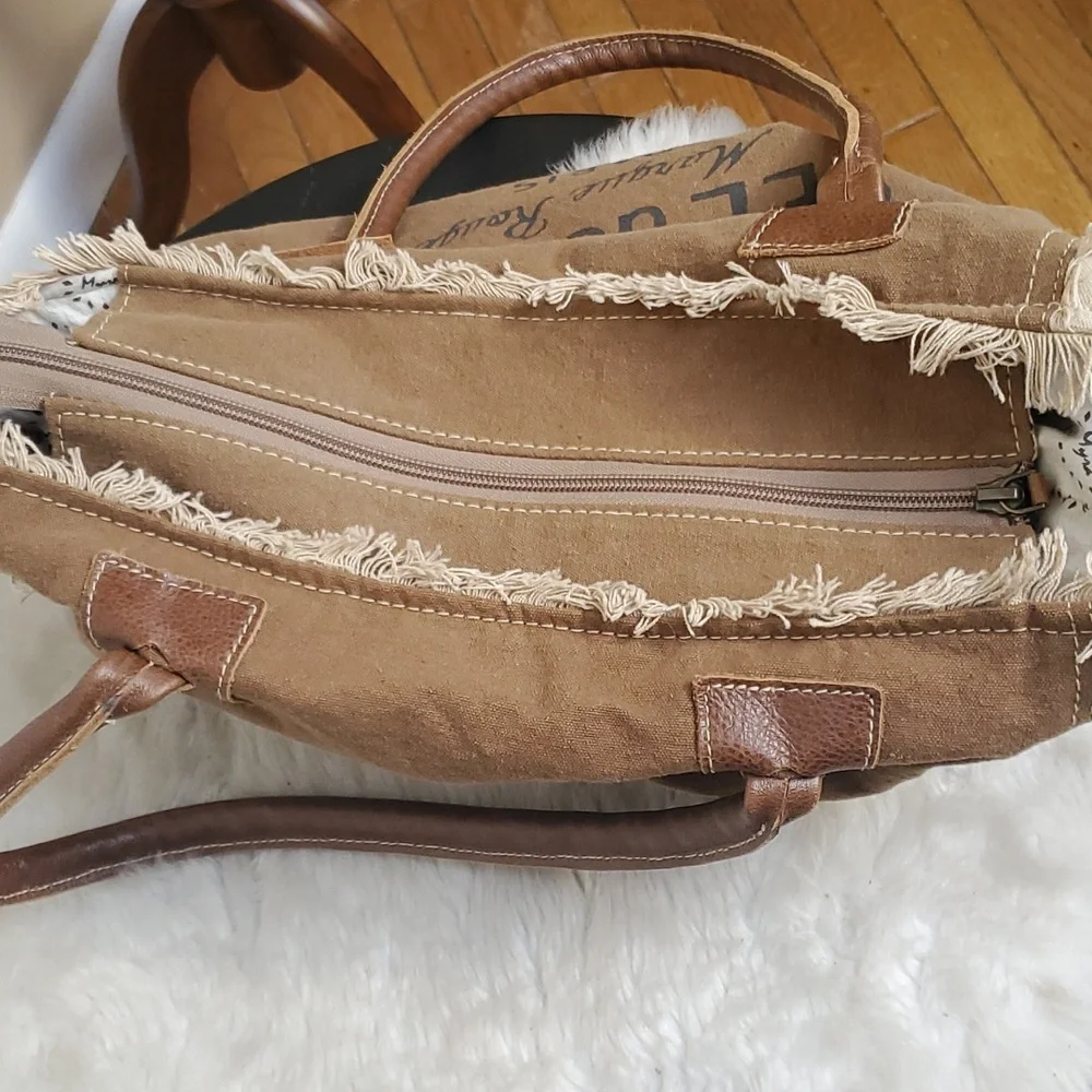 Sel de Mer Small Myra Cotton and Leather Satchel Bag